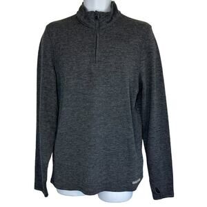 Omni Wool 1/4 Zip Base Layer Gray Mens Large
